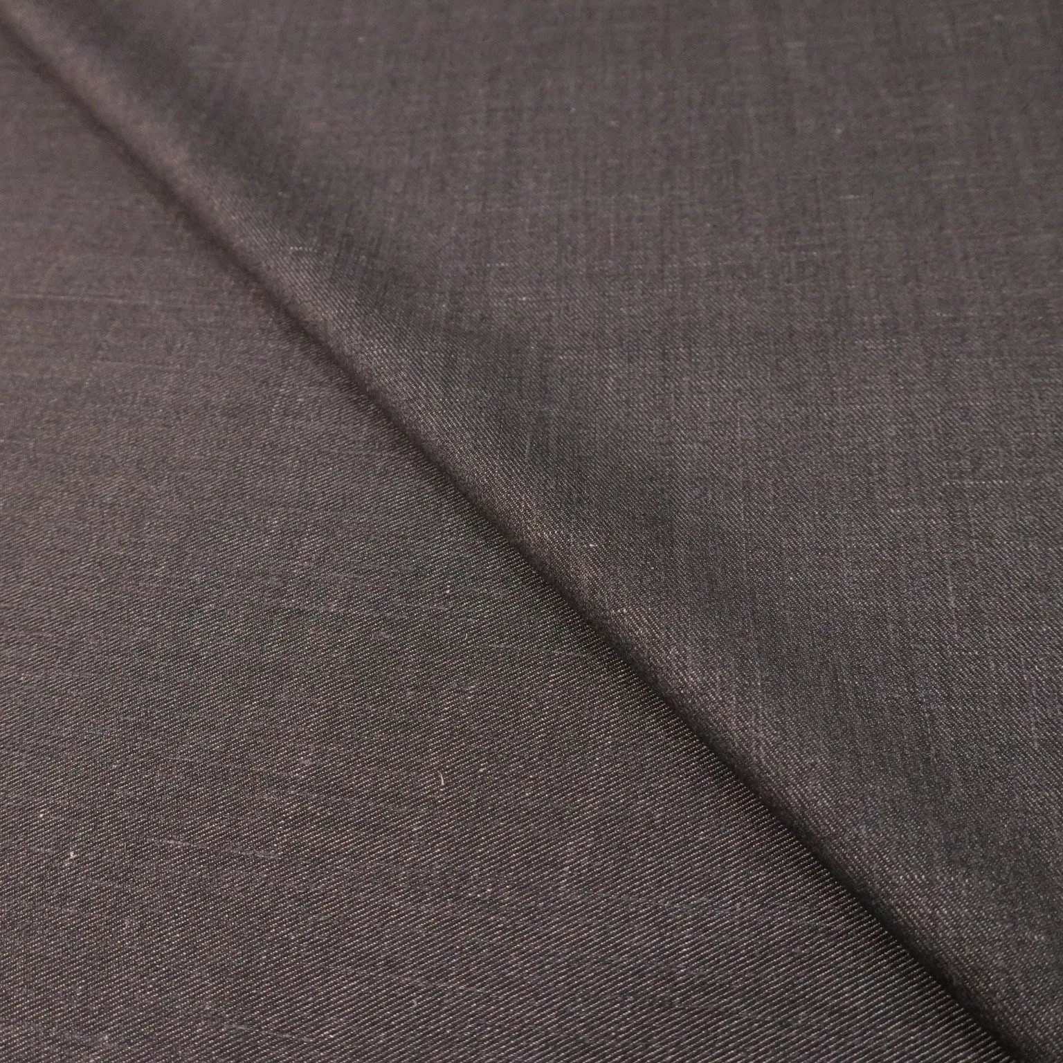 Charcoal Denim Loro Piana Wool Silk and Linen Fabric