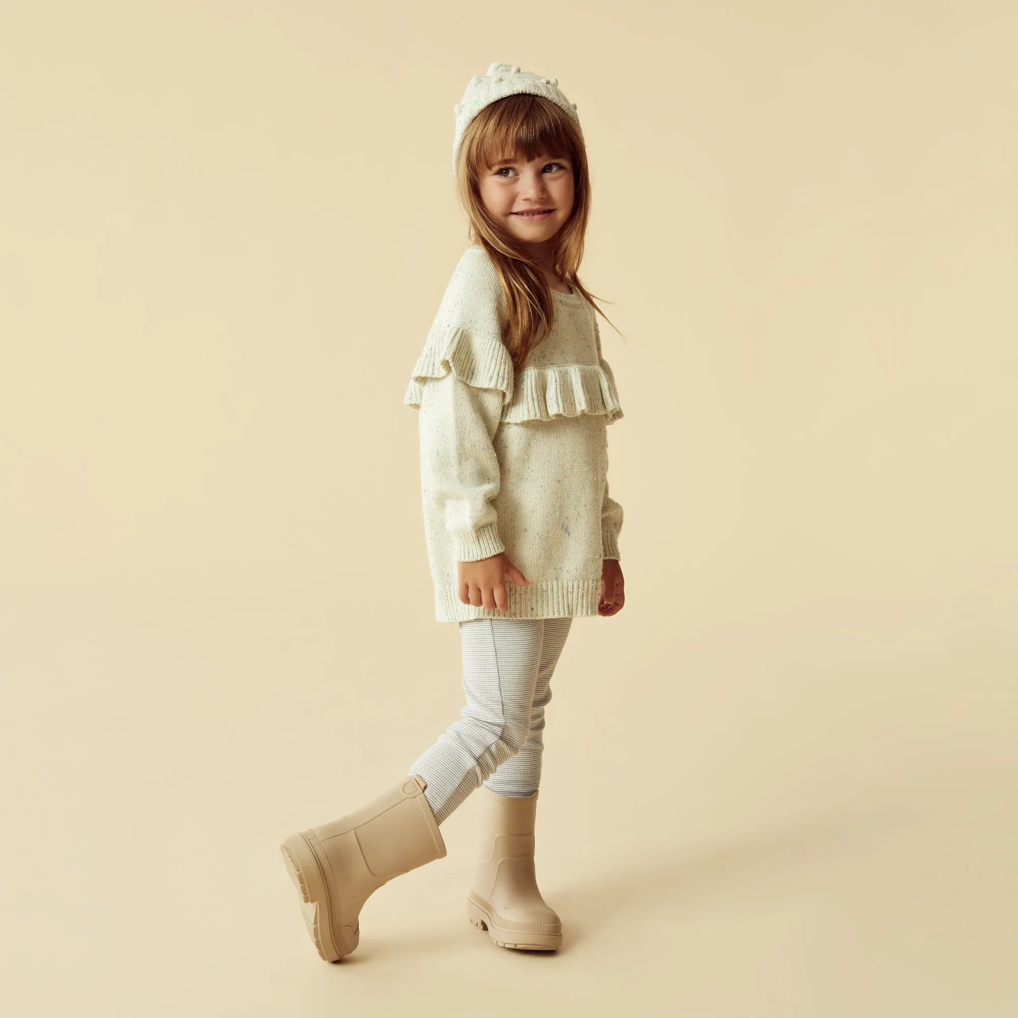Dew Fleck Knitted Ruffle Jumper