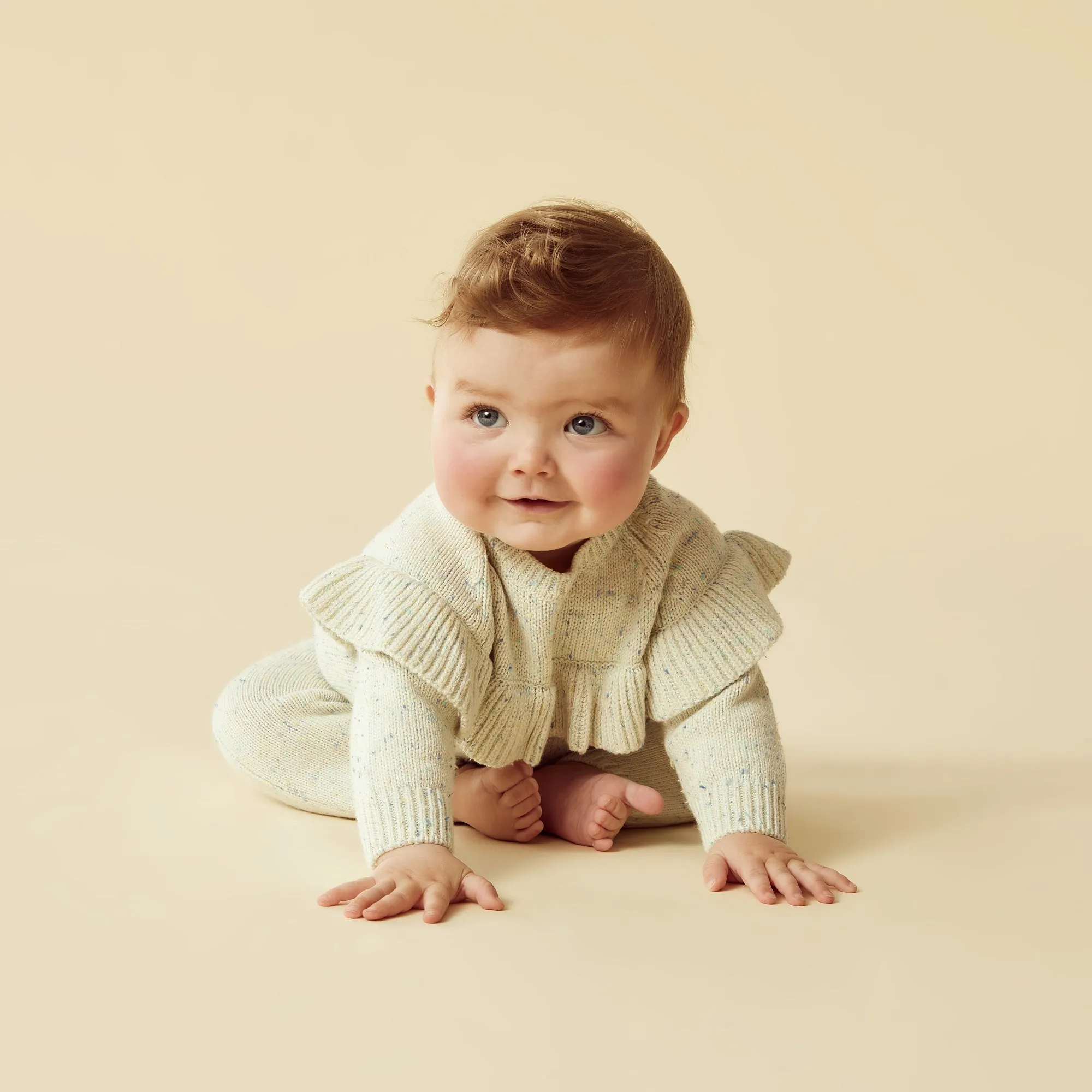Dew Fleck Knitted Ruffle Jumper