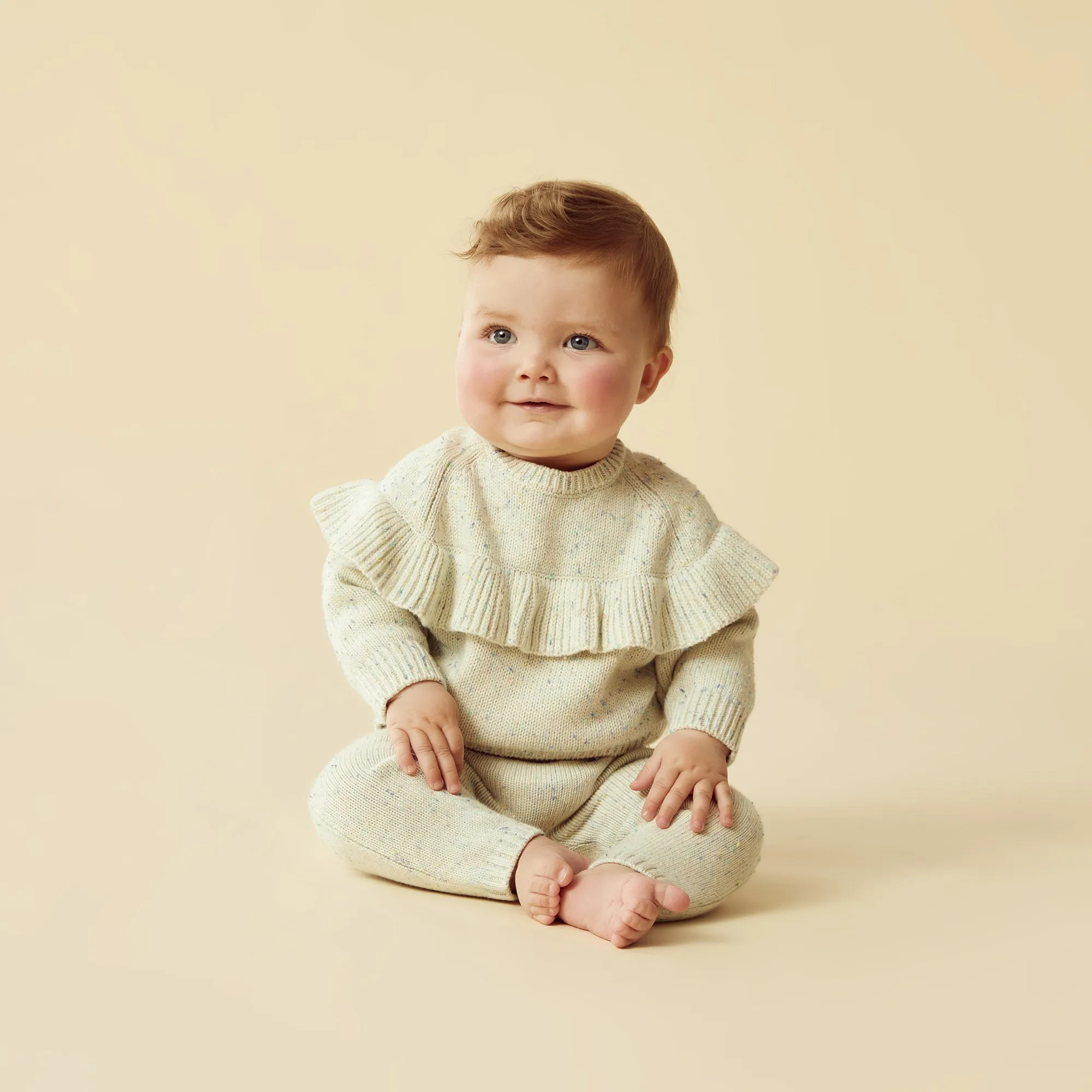 Dew Fleck Knitted Ruffle Jumper