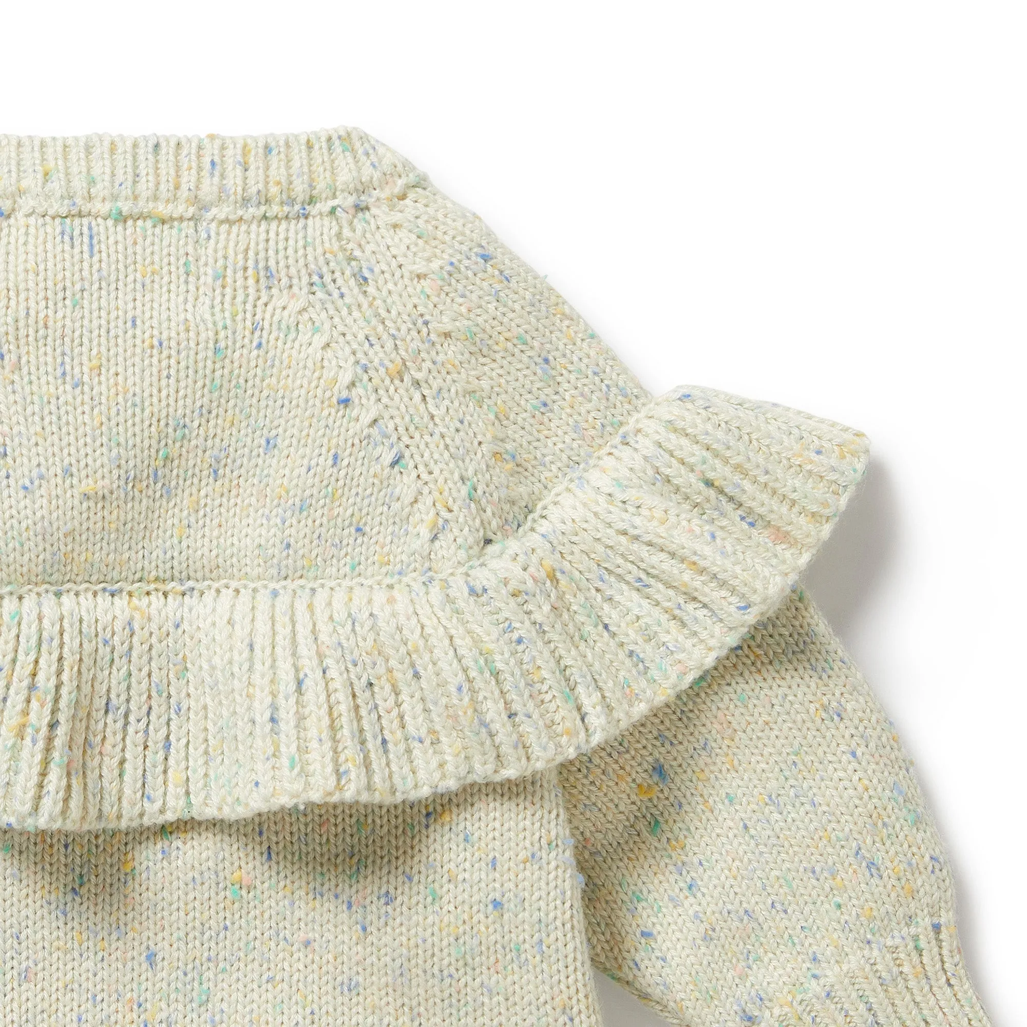 Dew Fleck Knitted Ruffle Jumper