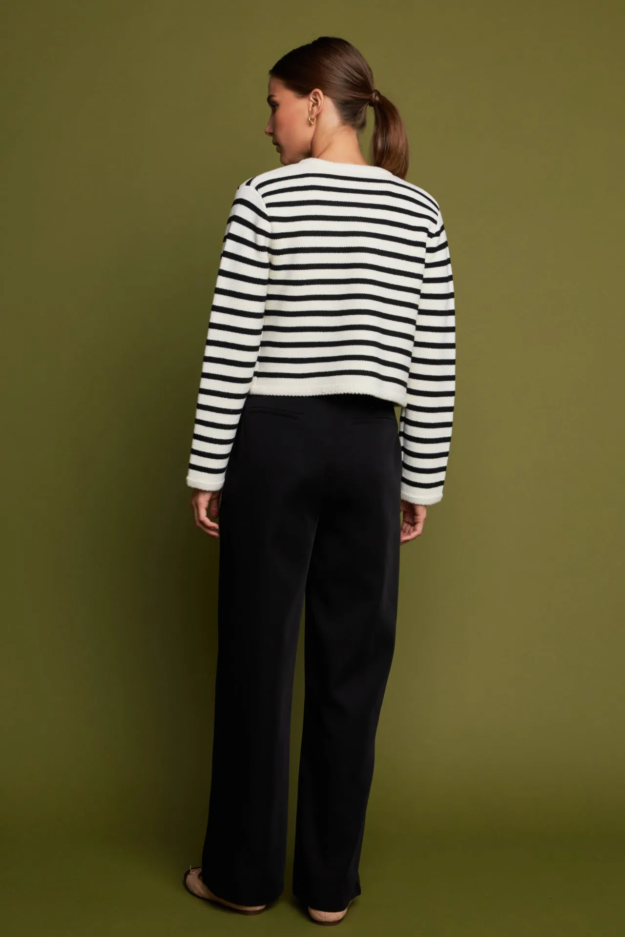 English Factory - Knit Striped Sweater Cardigan