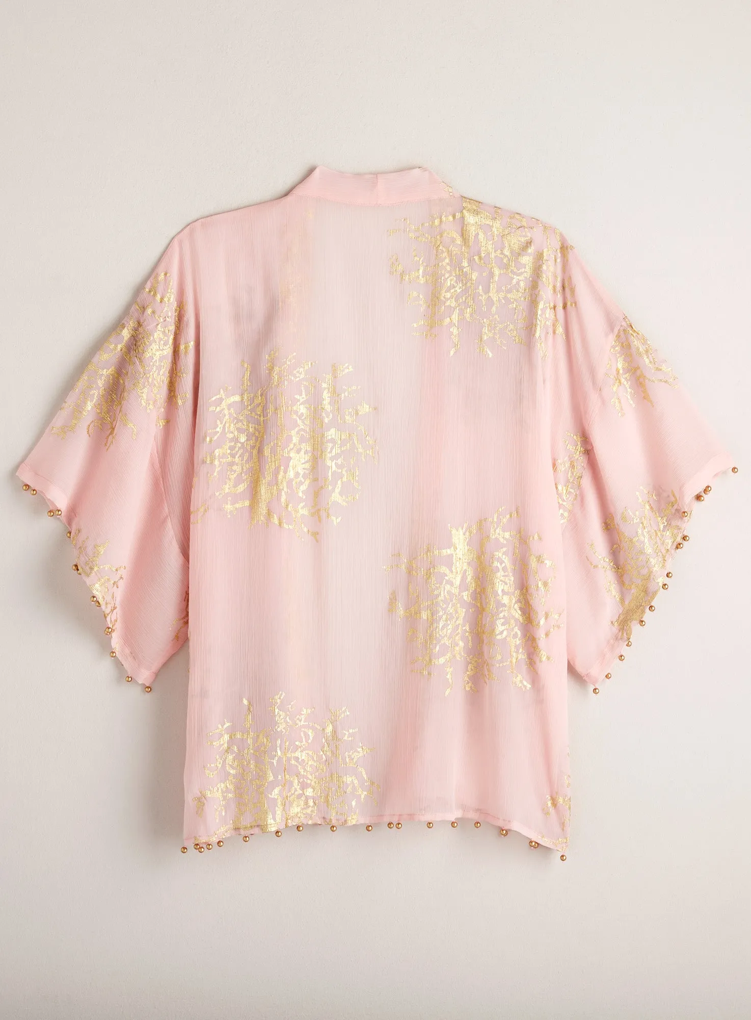 Gold Coral Short Kimono Topper