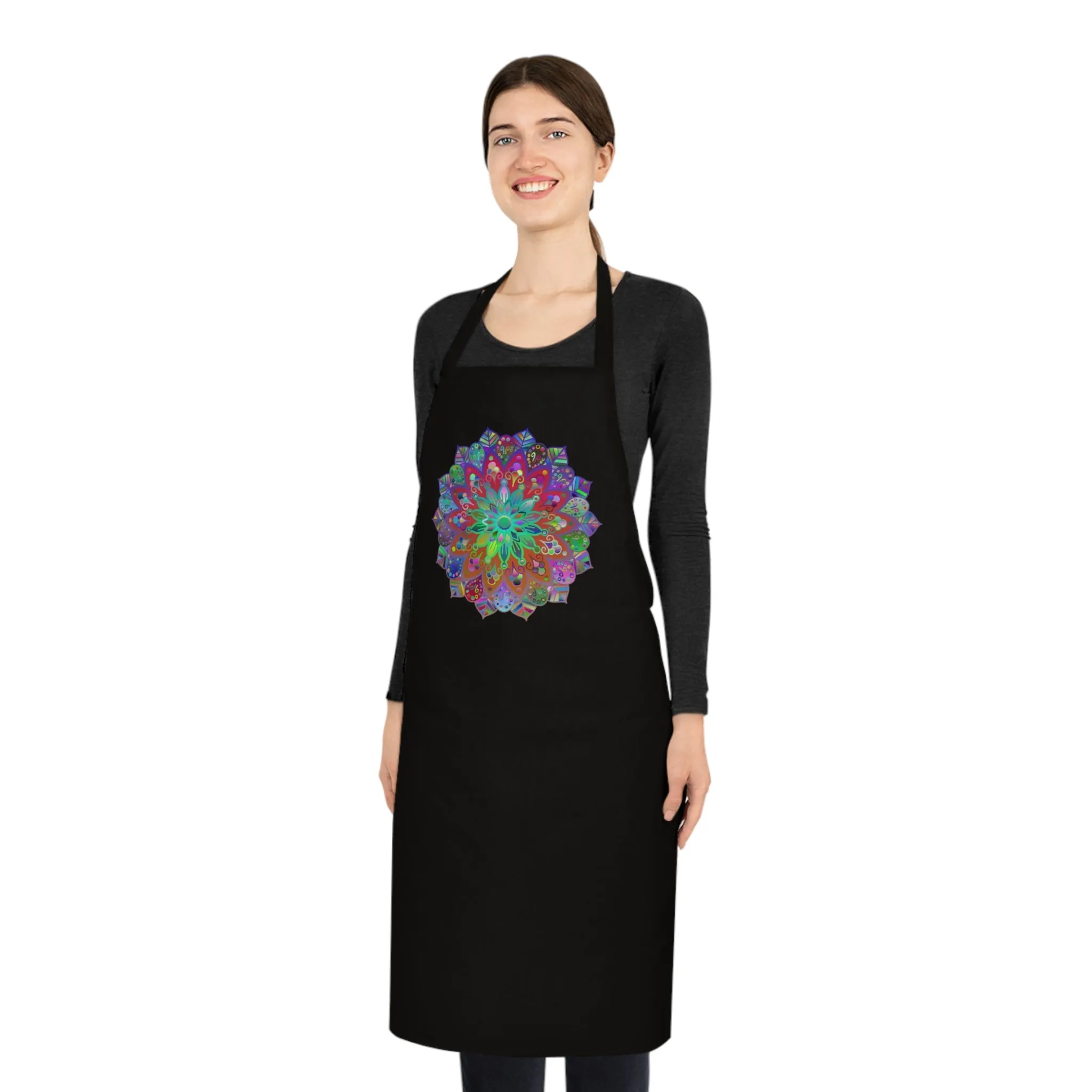 Hand-Drawn Mandala Art Design Cotton Apron - Perfect for Chefs and Home Cooks