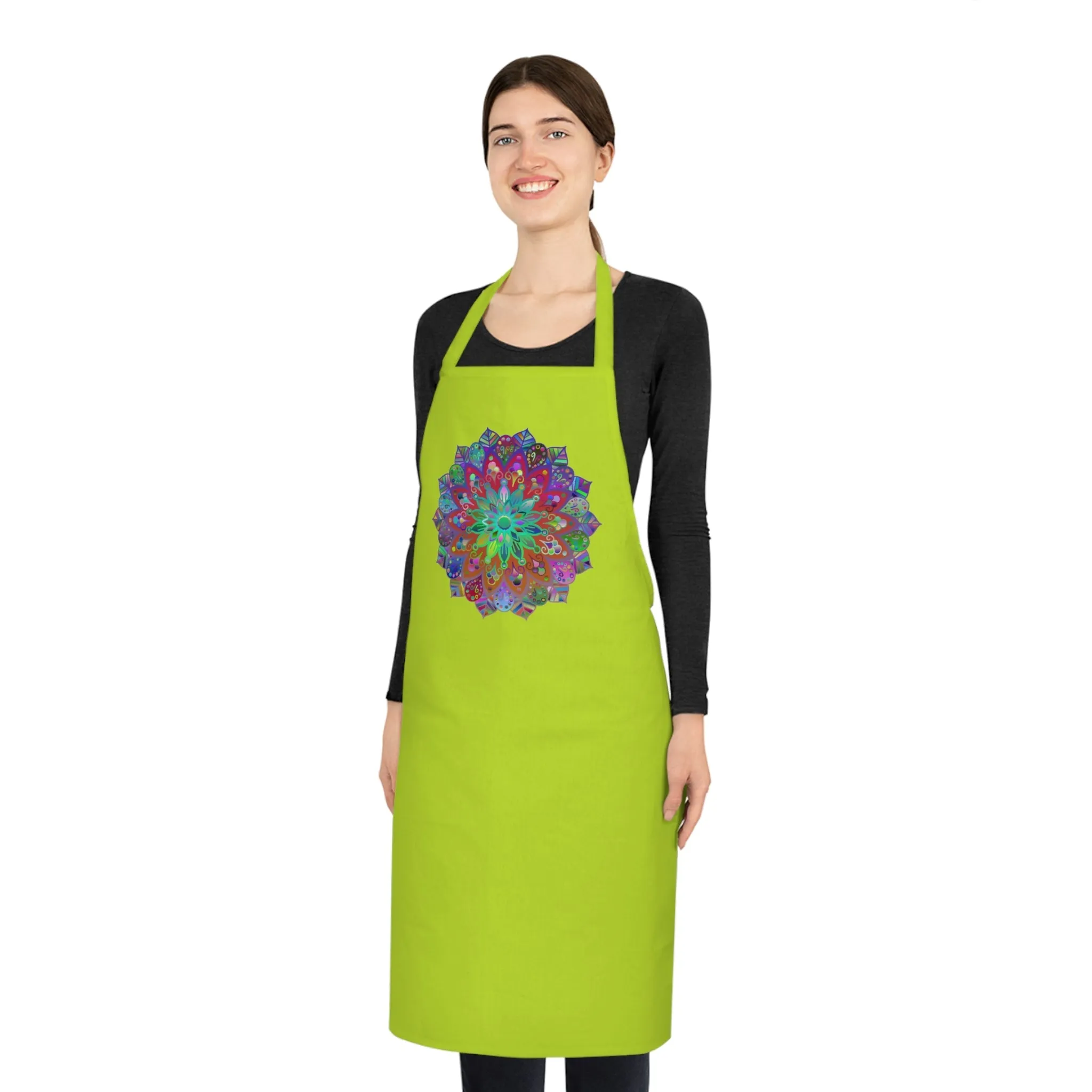Hand-Drawn Mandala Art Design Cotton Apron - Perfect for Chefs and Home Cooks