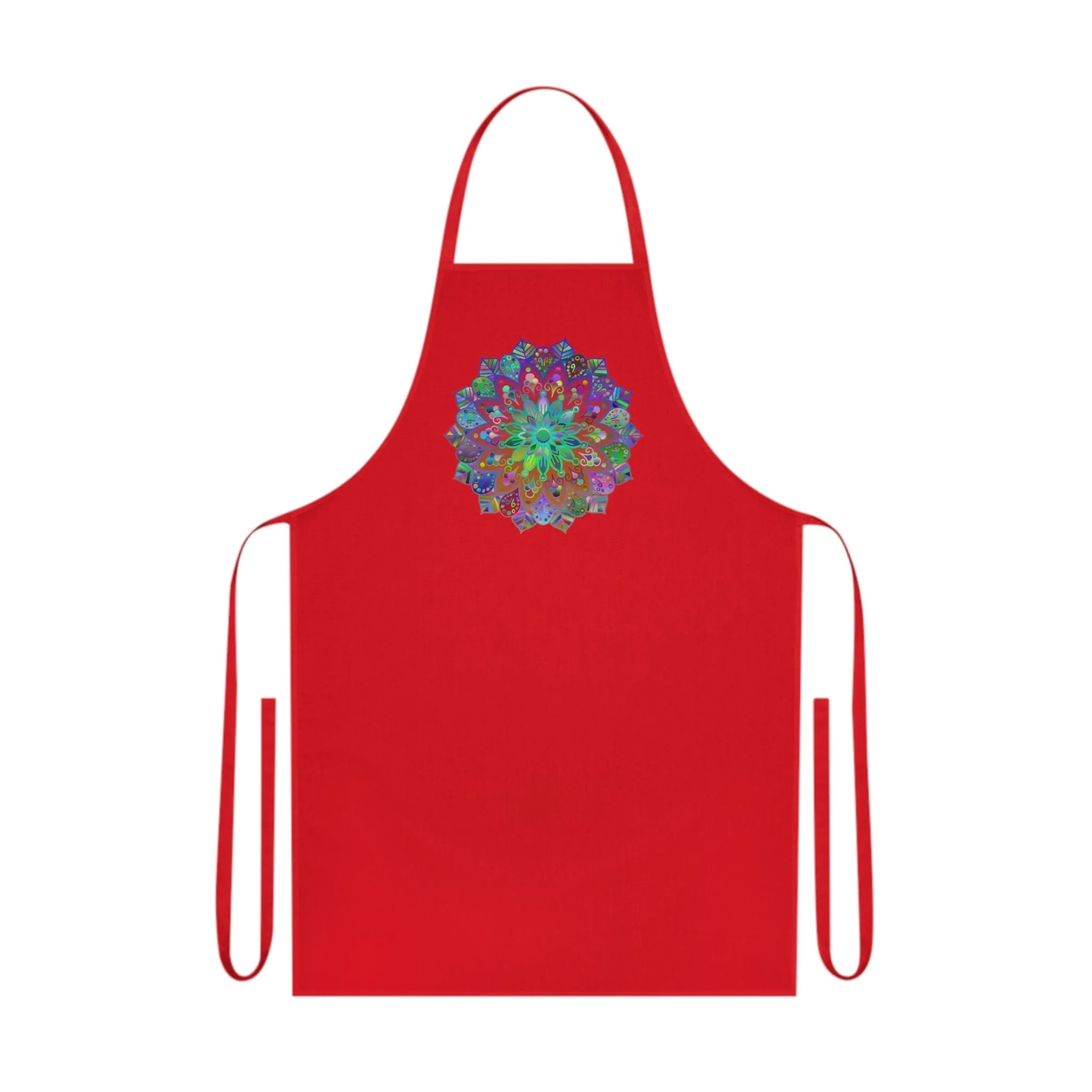 Hand-Drawn Mandala Art Design Cotton Apron - Perfect for Chefs and Home Cooks