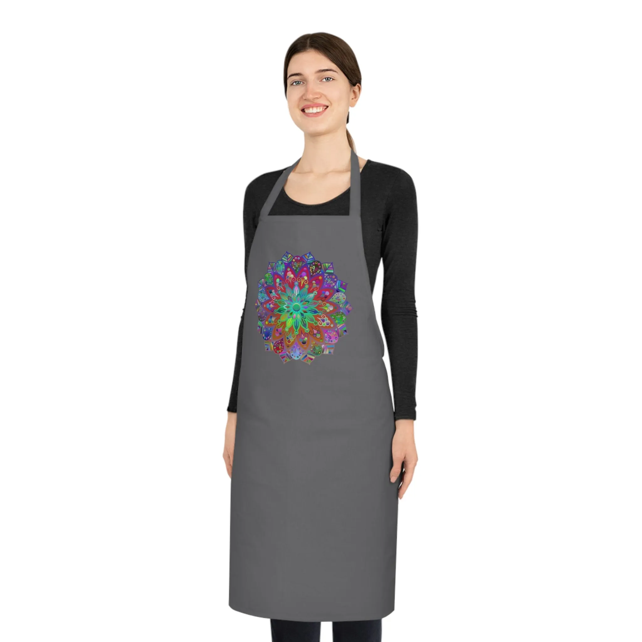 Hand-Drawn Mandala Art Design Cotton Apron - Perfect for Chefs and Home Cooks
