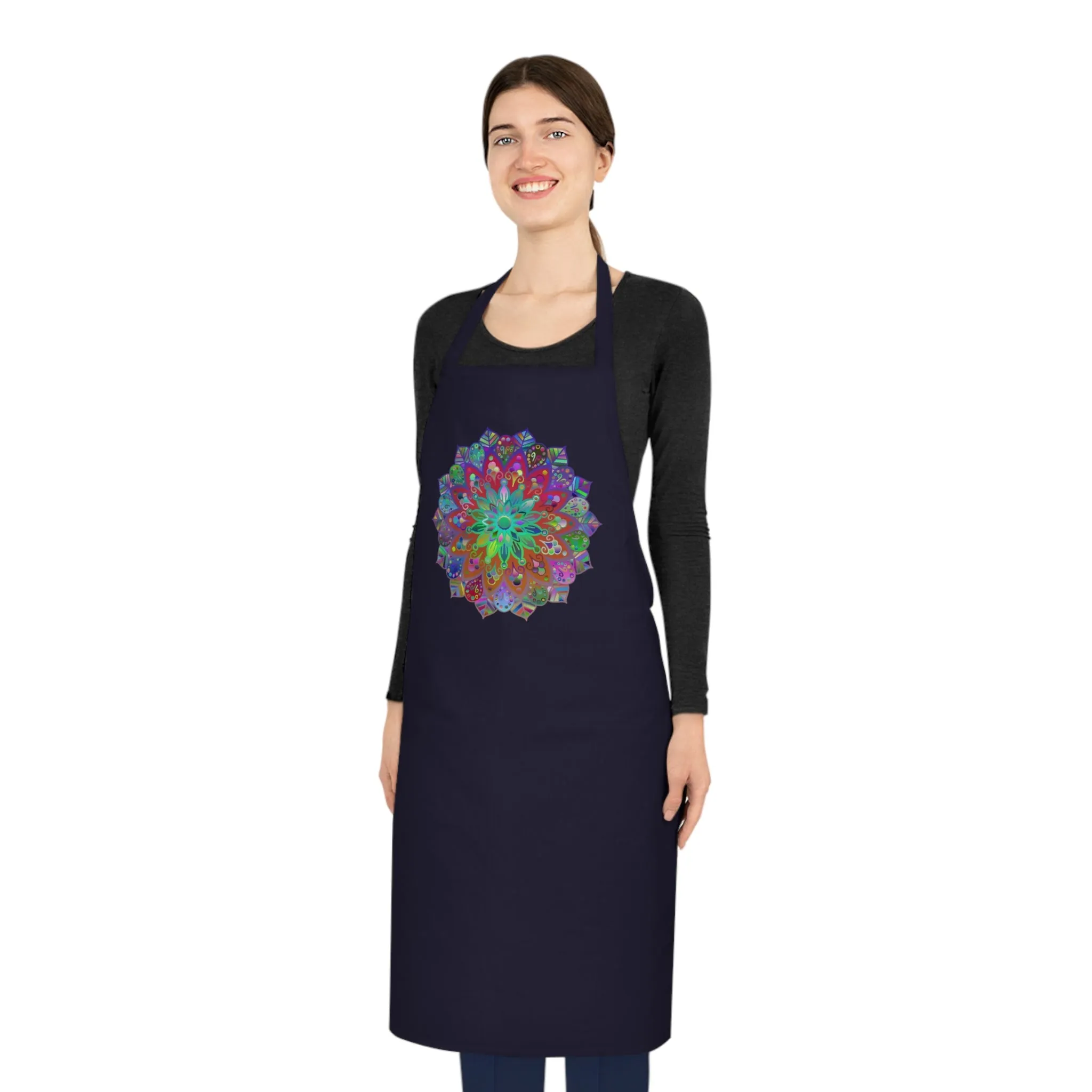 Hand-Drawn Mandala Art Design Cotton Apron - Perfect for Chefs and Home Cooks