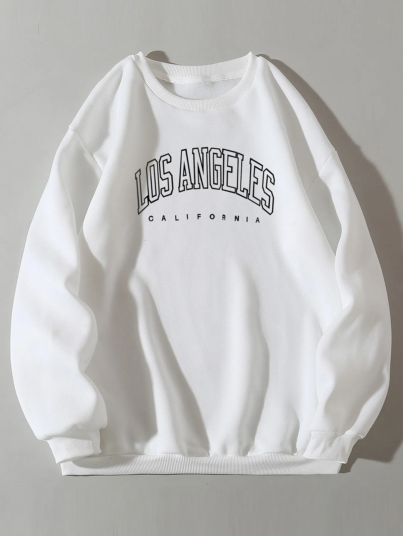 INAWLY Letter Graphic Thermal Lined Sweatshirt,Long Sleeve Tops