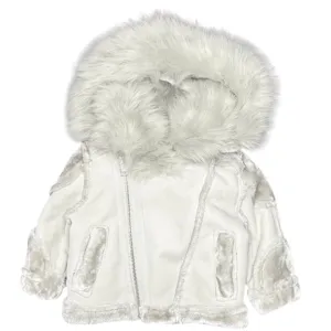 Kids Jordan Craig El Jefe Shearling Moto Jacket (Arctic Wolf) 91625K