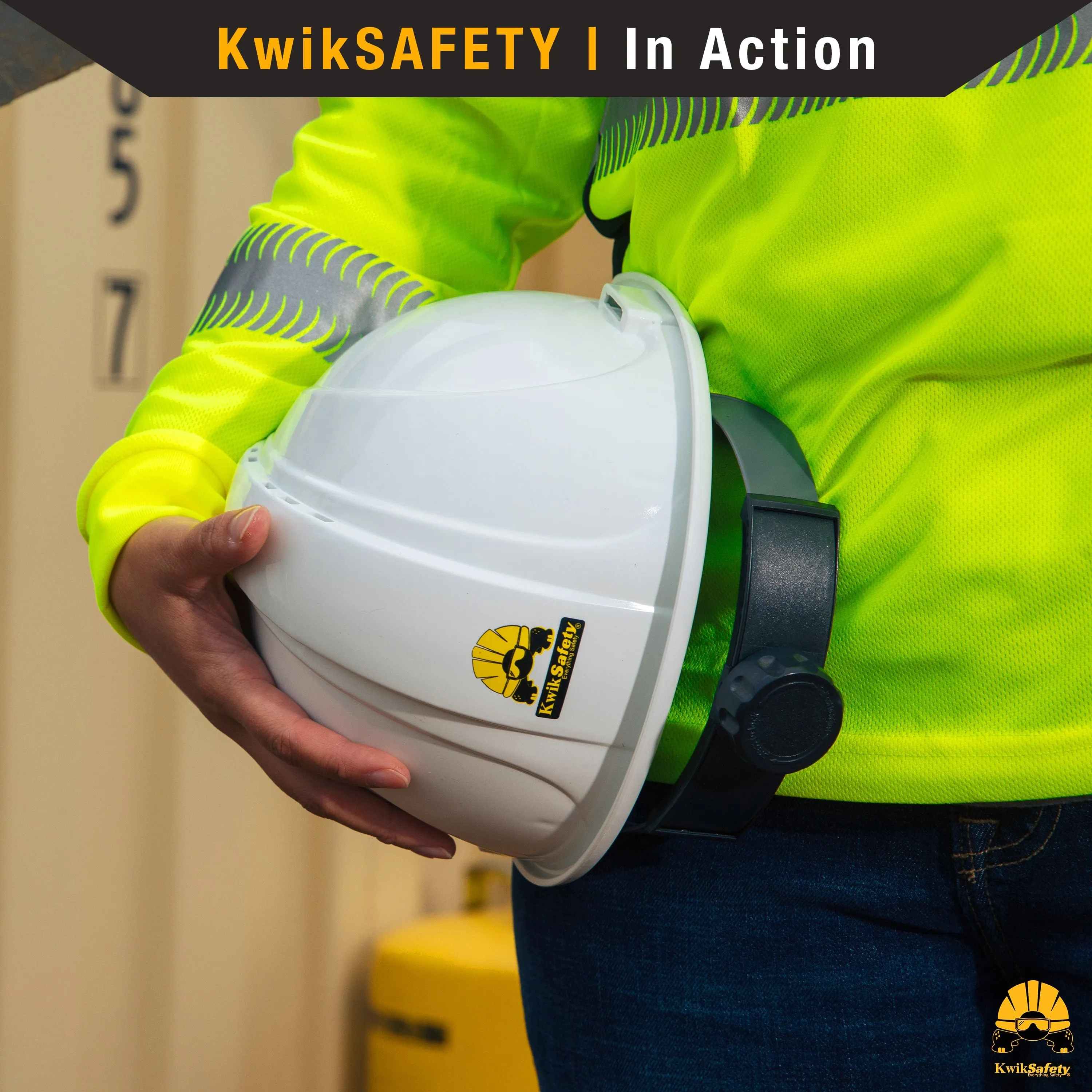 KwikSafety WHITE TURTLE SHELL Hard Hat (10 COOLING VENTS) Type 1 Class C ANSI Tested OSHA Compliant Standard Cap Style PPE - Model No.: KS1601