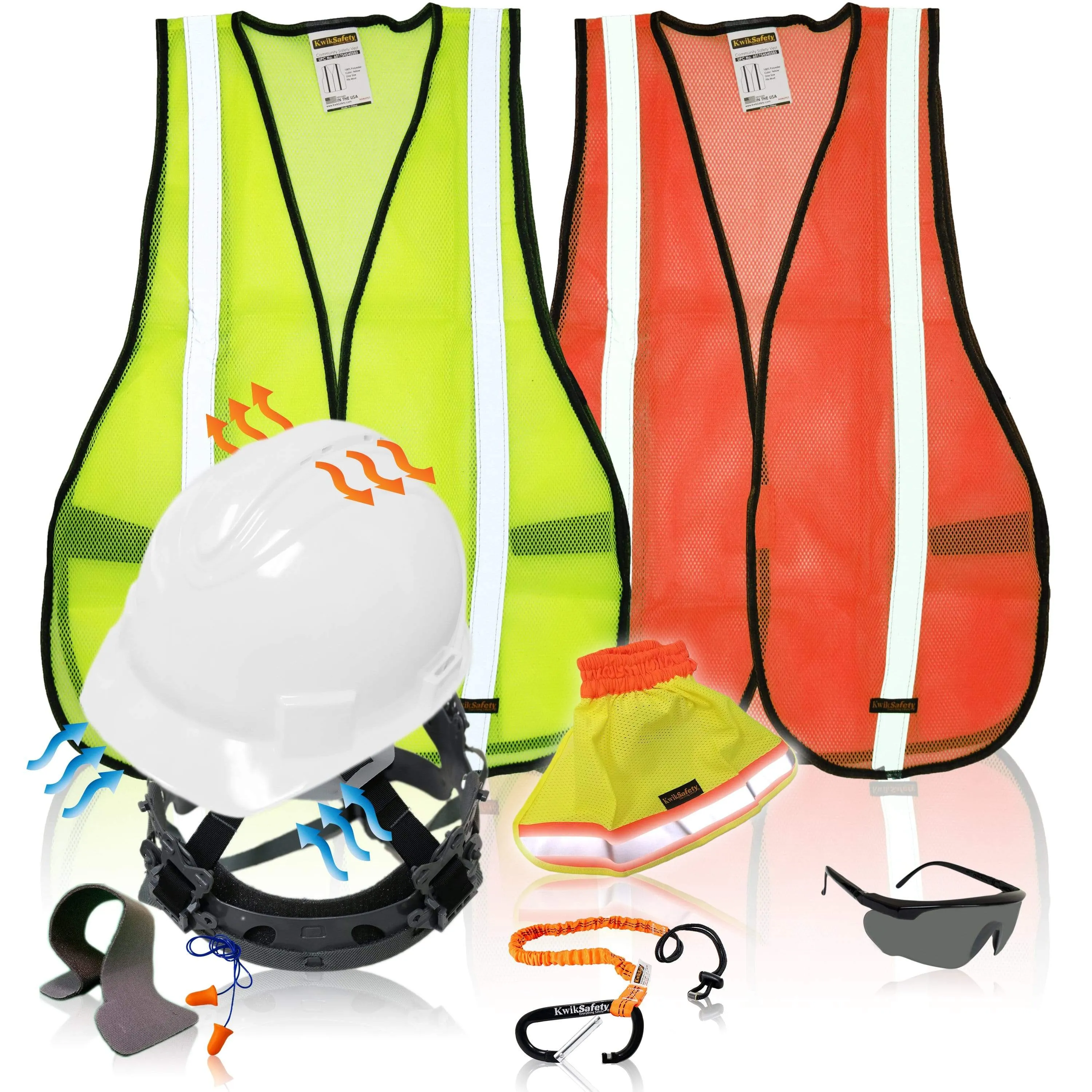 KwikSafety WHITE TURTLE SHELL Hard Hat (10 COOLING VENTS) Type 1 Class C ANSI Tested OSHA Compliant Standard Cap Style PPE - Model No.: KS1601