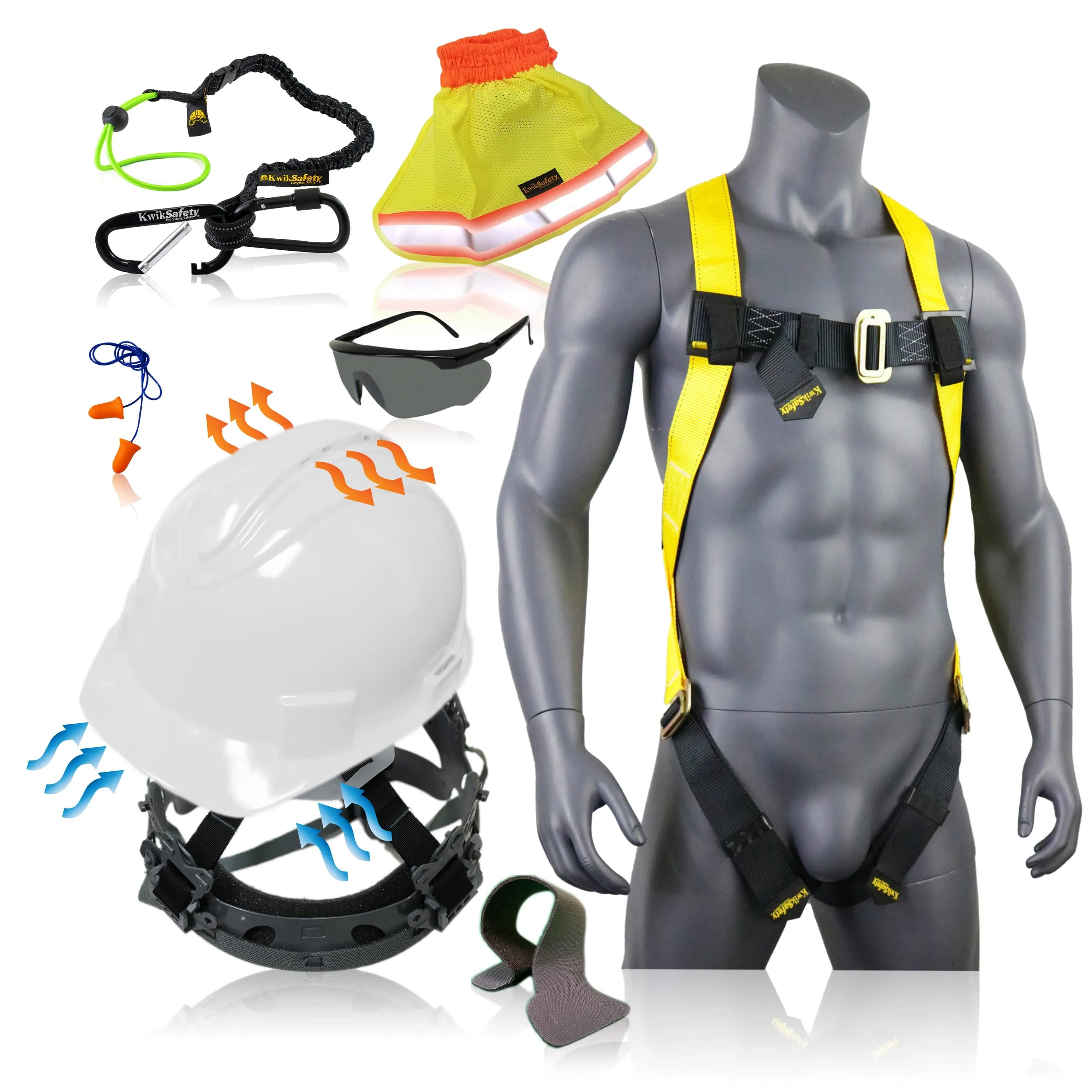 KwikSafety WHITE TURTLE SHELL Hard Hat (10 COOLING VENTS) Type 1 Class C ANSI Tested OSHA Compliant Standard Cap Style PPE - Model No.: KS1601