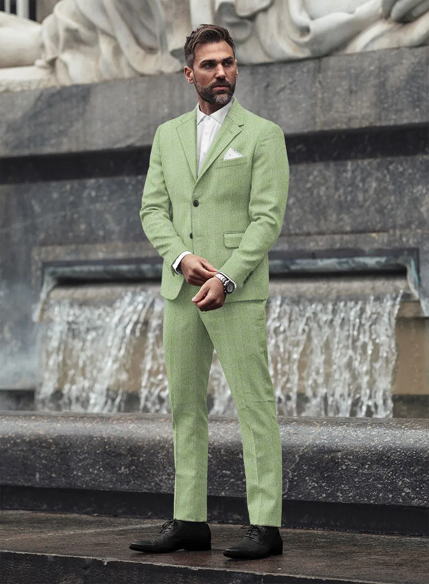 Sartori Celemente Green Herringbone Soft Tweed Suit