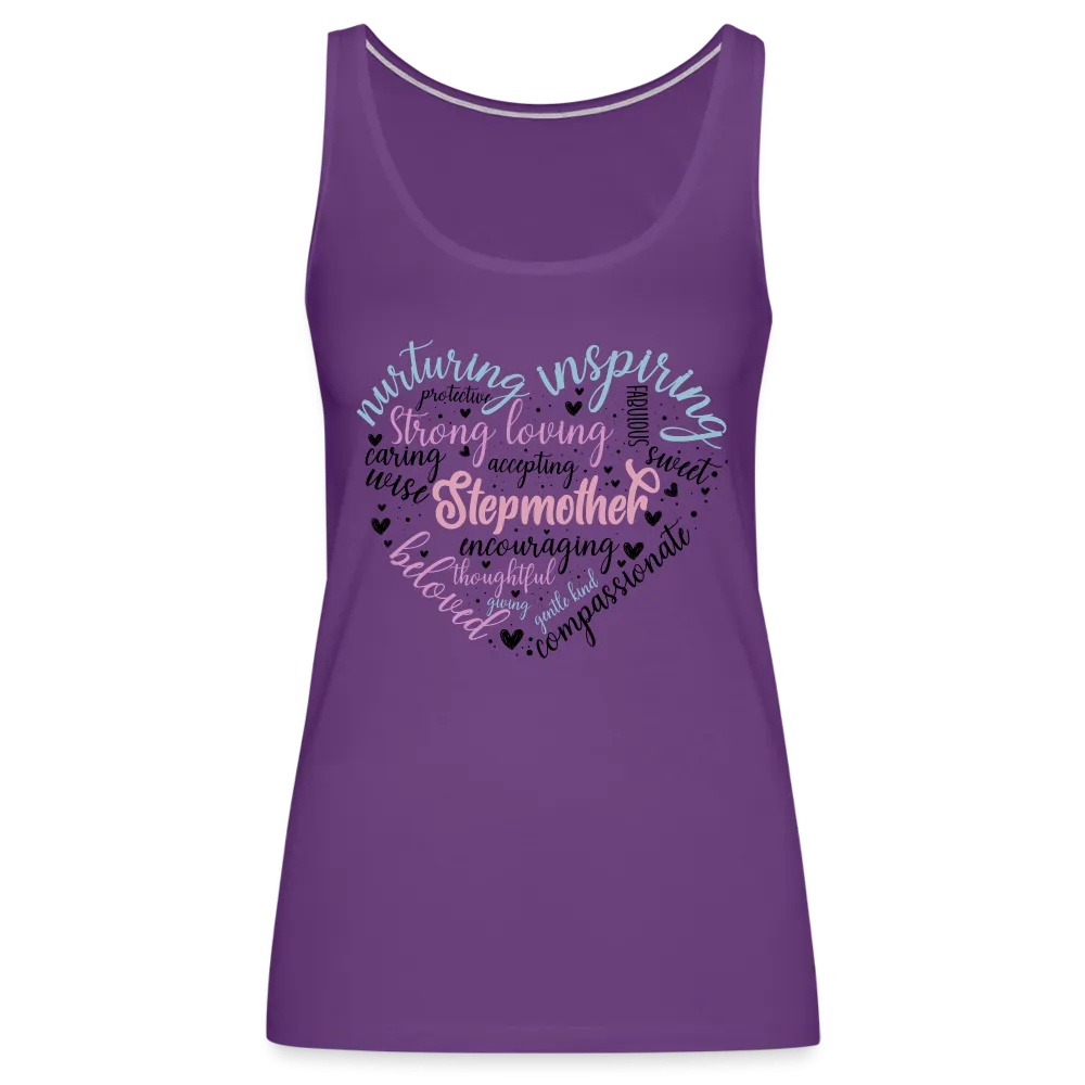 Stepmother Word Art Heart Women’s Premium Tank Top